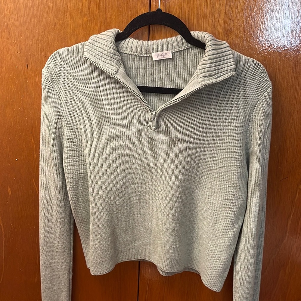 Brandy Melville/ John Galt sage green knit collared pullover